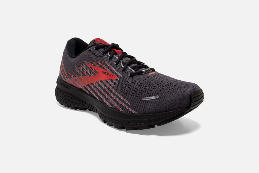 Brooks Running Shoes - Ghost 13 GTX Road Mens - Black/Red - ELU-837149